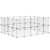 36-Panel Pet Cage with Door Black 35x35 cm Steel - Close-Up Angle