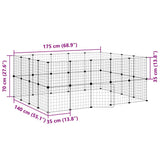 36-Panel Pet Cage with Door Black 35x35 cm Steel - Extra Image