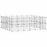 44-Panel Pet Cage with Door Black 35x35 cm Steel - Front View
