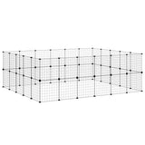 44-Panel Pet Cage with Door Black 35x35 cm Steel
