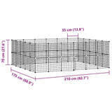 44-Panel Pet Cage with Door Black 35x35 cm Steel - Top-Down View