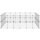 44-Panel Pet Cage with Door Black 35x35 cm Steel