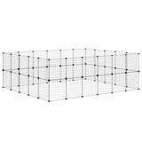 44-Panel Pet Cage with Door Black 35x35 cm Steel