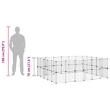 44-Panel Pet Cage with Door Black 35x35 cm Steel - Extra Image