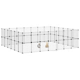 52-Panel Pet Cage with Door Black 35x35 cm Steel