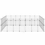 52-Panel Pet Cage with Door Black 35x35 cm Steel