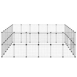 52-Panel Pet Cage with Door Black 35x35 cm Steel
