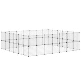 52-Panel Pet Cage with Door Black 35x35 cm Steel