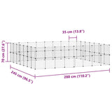 60-Panel Pet Cage with Door Black 35x35 cm Steel - Top-Down View