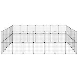 60-Panel Pet Cage with Door Black 35x35 cm Steel - Rear View
