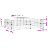 60-Panel Pet Cage with Door Black 35x35 cm Steel - Extra Image