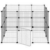 20-Panel Pet Cage with Door Black 35x35 cm Steel