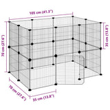 20-Panel Pet Cage with Door Black 35x35 cm Steel - Extra Image