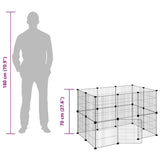 20-Panel Pet Cage with Door Black 35x35 cm Steel