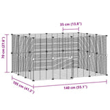 28-Panel Pet Cage with Door Black 35x35 cm Steel - Top-Down View