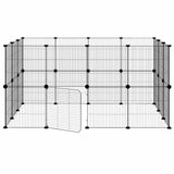 28-Panel Pet Cage with Door Black 35x35 cm Steel