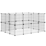 28-Panel Pet Cage with Door Black 35x35 cm Steel - Close-Up Angle
