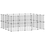 36-Panel Pet Cage with Door Black 35x35 cm Steel - Front View