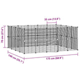 36-Panel Pet Cage with Door Black 35x35 cm Steel - Top-Down View