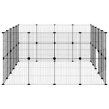 36-Panel Pet Cage with Door Black 35x35 cm Steel - Rear View