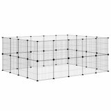 36-Panel Pet Cage with Door Black 35x35 cm Steel