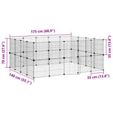 36-Panel Pet Cage with Door Black 35x35 cm Steel - Extra Image