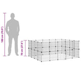 36-Panel Pet Cage with Door Black 35x35 cm Steel
