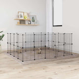 36-Panel Pet Cage with Door Black 35x35 cm Steel