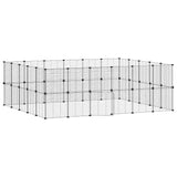 44-Panel Pet Cage with Door Black 35x35 cm Steel - Front View