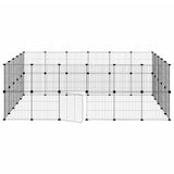 44-Panel Pet Cage with Door Black 35x35 cm Steel - 45-Degree Angle