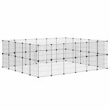 44-Panel Pet Cage with Door Black 35x35 cm Steel
