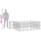 44-Panel Pet Cage with Door Black 35x35 cm Steel