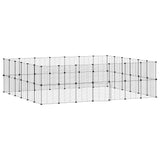 52-Panel Pet Cage with Door Black 35x35 cm Steel - Front View