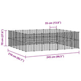 52-Panel Pet Cage with Door Black 35x35 cm Steel - Top-Down View
