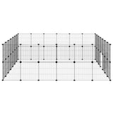 52-Panel Pet Cage with Door Black 35x35 cm Steel - Rear View
