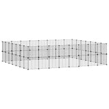 60-Panel Pet Cage with Door Black 35x35 cm Steel - Front View