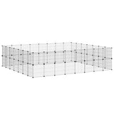 60-Panel Pet Cage with Door Black 35x35 cm Steel