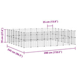 60-Panel Pet Cage with Door Black 35x35 cm Steel - Top-Down View