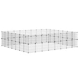 60-Panel Pet Cage with Door Black 35x35 cm Steel - Close-Up Angle