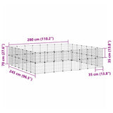 60-Panel Pet Cage with Door Black 35x35 cm Steel - Extra Image