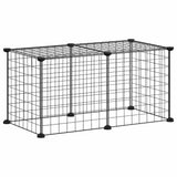 8-Panel Pet Cage Black 35x35 cm Steel - Front View