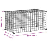 8-Panel Pet Cage Black 35x35 cm Steel - Top-Down View