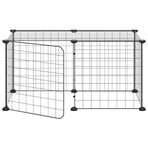 8-Panel Pet Cage with Door Black 70x35x35 cm Steel
