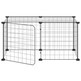 8-Panel Pet Cage with Door Black 35x35 cm Steel - Top-Down View