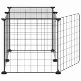 8-Panel Pet Cage with Door Black 35x35 cm Steel