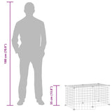 8-Panel Pet Cage with Door Black 35x35 cm Steel - Extra Image