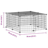 12-Panel Pet Cage with Door Black 35x35 cm Steel - Top-Down View
