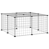 12-Panel Pet Cage with Door Black 35x35 cm Steel - Rear View