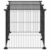 8-Panel Pet Cage Black 70x35x35 cm Steel