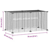 8-Panel Pet Cage Black 35x35 cm Steel - Top-Down View